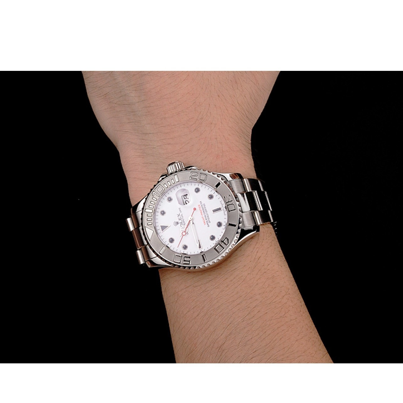 Best AAA Replica Sites Bracelet And Rolex Steel Yacht-Master Stainless Dial Case White 0824